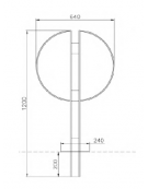 Portabici singolo realizzato in acciaio zincato e verniciato. Da inghisare - cm 64x120h