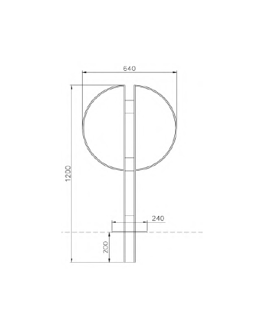 Portabici singolo realizzato in acciaio zincato e verniciato. Da inghisare - cm 64x120h