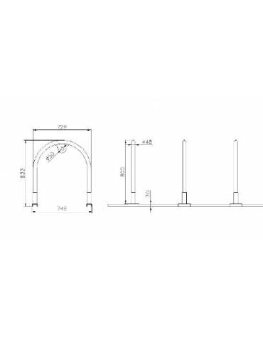 Portabici a 3 archetti, realizzato in acciaio zincato e verniciato, da tassellare - cm 72,8x83,3h