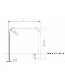 Barriera con piegatura a freddo di tubolare in acciaio Ø48 a forma di U rovesciato, da inghisare - cm 80x100h