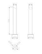 Dissuasore amovibile in acciaio inox di altezza 1200 mm realizzato in tubolare D. 150 mm - inclusa boccola con chiave