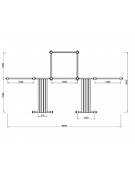 Stazione fitness in acciaio zincato e verniciato. Attrezzo per rafforzare i muscoli delle braccia - cm 650x340x249h