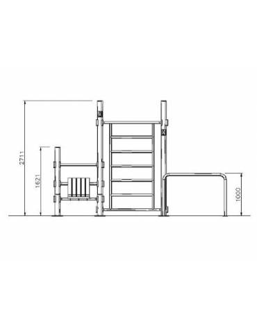 Stazione fitness realizzata in acciaio zincato e verniciato. Attrezzo per il rafforzamento muscolare - cm 410x365x270h