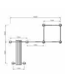 Stazione fitness realizzato in acciaio zincato e verniciato. Attrezzo per il rafforzamento muscolare - cm 450x340x270h