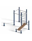 Stazione fitness realizzato in acciaio zincato e verniciato. Attrezzo per il rafforzamento muscolare - cm 420x340x270h