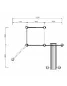 Stazione fitness realizzato in acciaio zincato e verniciato. Attrezzo per il rafforzamento muscolare - cm 420x340x270h