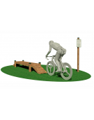 Stazione Ciclocross - Passaggio di Equilibrio - in legno di pino nordico - cm 417 x 68 x 45 h