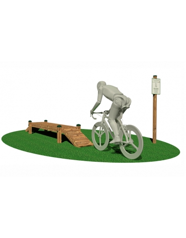 Stazione Ciclocross - Passaggio di Equilibrio - in legno di pino nordico - cm 417 x 68 x 45 h