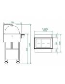 Carrello refrigerante in legno con cupola - temperatura +2° +10°C - Colore Bianco - cm 111x112x125 h