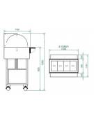 Carrello refrigerato in legno con cupola - Temperatura +2 / +10 °C - Colore Bianco - 4 x GN 1/1 - cm. 148x112x126h