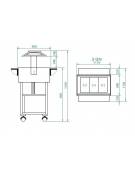 Carrello caldo bagnomaria in legno, Temperatura +30 / +90°C - 3xGN1/1 - colore Wengè o Noce - cm 111x112x141h