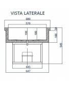 Vasca refrigerata da incasso in acciaio inox - refrigerazione statica +2 / +8° C  - 2 x GN1/1 - cm 77x68x54,5h