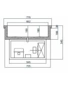 Vasca refrigerata da incasso in acciaio inox - refrigerazione statica +2 / +8° C  - 2 x GN1/1 - cm 77x68x54,5h