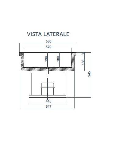 Vasca refrigerata da incasso in acciaio inox - refrigerazione statica -5 / +5° C - 3 x GN1/1 - cm 110x68x54,5h