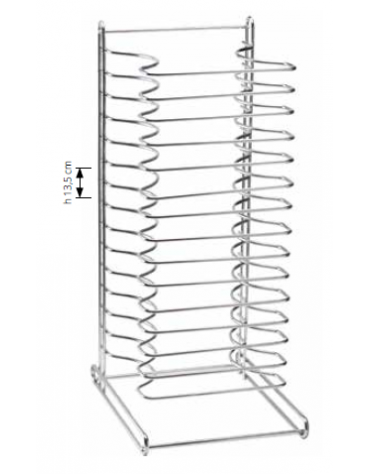 Portateglie da banco per 15 teglie tonde da cm. 26 a 32 - cm 38 x 29 x 67h