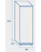 Armadio refrigerato negativo bianco con interno in ABS - 7 ripiani evaporatore fissi - mm 595x640x1840h