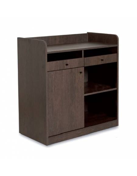 Mobile di servizio - colore Rovere - 1 sportello e 1 vano a giorno + 2 cassetti portaposate aperti - cm 94x48x98h