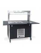 Carrello buffet armadiato refrigerato, con parafiato mobile - 2x1/1 GN - colore Nero - cm 80x68x144h