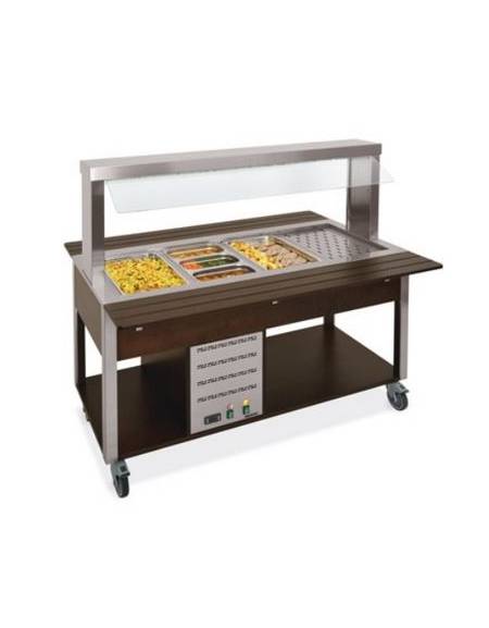 Carrello buffet termico con parafiato fisso - 4x1/1 GN - colore Nero - cm 161x68x144h