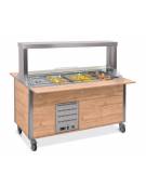 Carrello buffet termico armadiato, con parafiato mobile e LED - 2x1/1 GN - colore Nero o RAL - cm 80x68x144h