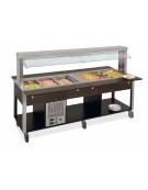 Carrello buffet misto freddo/caldo, parafiato mobile - 5xGN1/1 (3 caldi + 2 freddi) - colore Nero - cm 193x68x144h