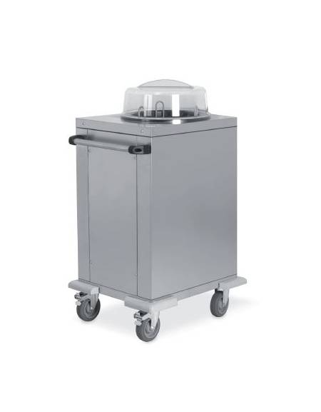 Sollevatore piatti in acciaio inox a 1 colonna fissa refrigerabile - portata circa 60 piatti ø 16÷21 - cm 60x50x89h