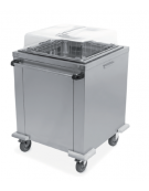 Carrello sollevatore cesti neutro in acciaio inox  - portata 6 / 9 cesti - cm 95x50x89h