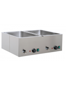 Tavola calda da banco in acciaio inox - capacità 3xGN 1/1 - temperature differenziate - cm 106x60x24h