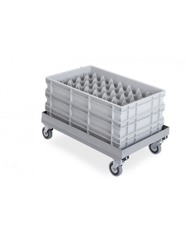 Carrello portacestelli per lavastoviglie in acciaio inox, solo base da cm 61x41 - cm 62x42x19h