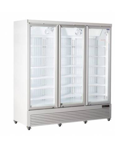 Congelatore porta a vetro e spot luminoso 270Lt - refrigerazione statica con ventola di assistenza - mm 595x640x1865h