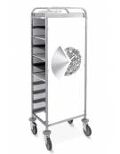 Carrello portavassoi con pannelli su 2 lati in nobilato e stampa personalizzabile - Portata 10 vassoi GN - cm 45x60x150h