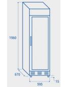 Espositore vetrina bevande verticale Lt. 390 con cassonetto luminoso - cm 59x65x200h