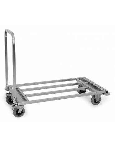 Carrello portacasse estensibile in acciaio inox - cm 110/159x60x88h