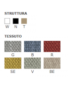 Poltrona per interni, struttura in metallo verniciato, cuscino in tessuto - cm 72x62x68h