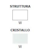 Tavolo rettangolare per interni, in metallo verniciato, piano allungabile in cristallo - cm 160/240x90x76h