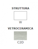 Tavolo rettangolare per interni, struttura in metallo verniciato, piano allungabile in cristallo effetto pietra - cm 120/170x80x