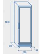 Congelatore verticale statico Porta a vetri - cm 59,5x64x184h