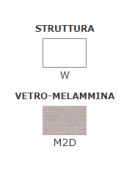 Tavolo rettangolare per interni, struttura metallo verniciato,  piano allungabile in vetro-melammina temperato - cm 120/170x80x7