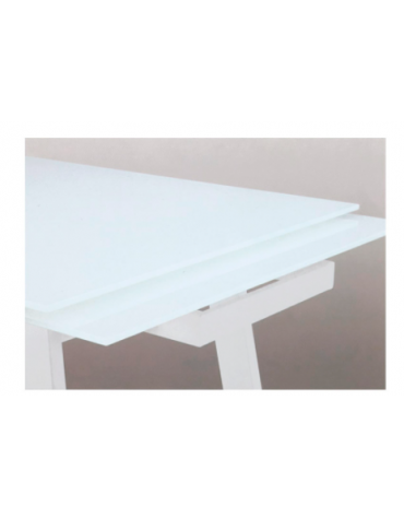 Tavolo rettangolare per interni, struttura metallo verniciato, piano allungabile in cristallo - cm 120/190x80x76h