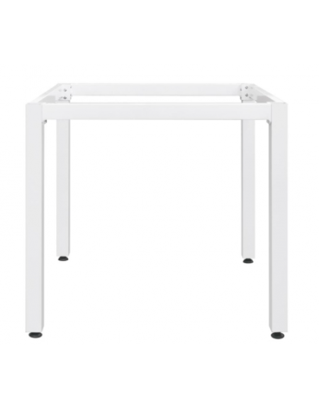 Base con struttura alluminio verniciato COLORE BIANCO, piedini regolabili - per piano rettangolare cm 120x80x73h