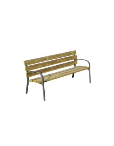 Panchina Madrid cerata per parco, 2 fianchi con bracciolo in ghisa sferoidale, doghe di pino nordico - cm 190x63x77h