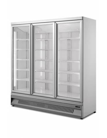 Congelatore porta a vetro e spot luminoso 270Lt - refrigerazione statica con ventola di assistenza - mm 595x640x1865h