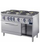 Cucina a gas 6 fuochi su forno a gas -Vano chiuso cm.105x70x85h