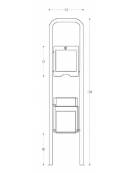 Cestino per la raccolta deiezioni canine con un distributore di sacchetti e relativo cestino per lo smaltimento - cm 42x25x180h