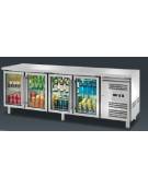 Tavolo refrigerato positivo 4 Porte a vetro cm. 223x70x85h