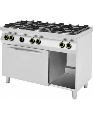 Cucina gas 6 fuochi BASSA POTENZA forno elettrico convezione - cm 120x70x85/90h