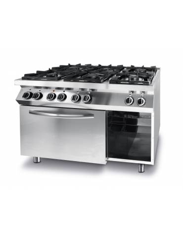 Cucina gas 6 fuochi BASSA POTENZA forno elettrico convezione - cm 120x70x85/90h