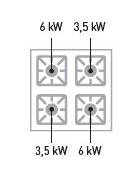 Cucina gas 4 fuochi ALTA POTENZA forno elettrico multifunzione - cm 80x70x85/90h