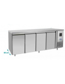 Tavolo refrigerato ventilato in acciaio inox -  4 porte - 520 Lt. - temp. -2°+8°C - mm 2230×600×850h