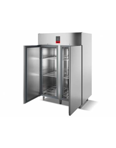 Armadio Refrigerato lT 1.400 GN 2/1 in Lamiera Preverniciata Bianca a bassa temperatura con 2 porte cm 142x80x203h